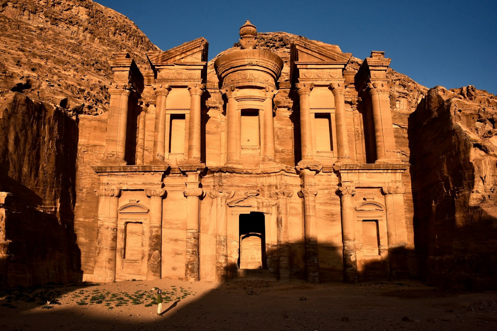 The Treasury (Al-Khazneh) in Petra bathed in golden light